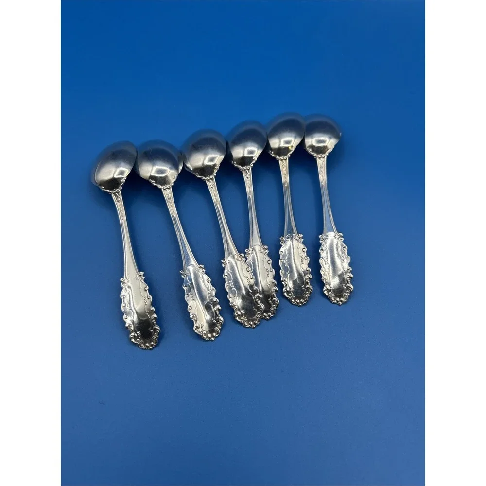 Watson Coronado Sterling Silver Demitasse Spoons Set of 6 Silver Floral Ornate